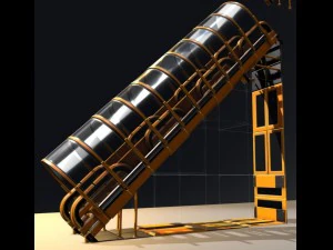 sci-fi ladders and stairs orange 3D Model
