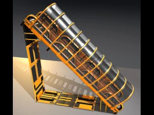 sci-fi ladders and stairs orange 3D Model