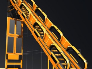 sci-fi ladders and stairs orange Modèle 3D