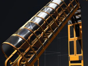 sci-fi ladders and stairs orange 3D Model