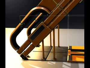 sci-fi ladders and stairs orange 3D Model