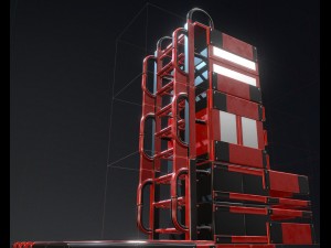 sci-fi ladders and stairs red 3D 模型