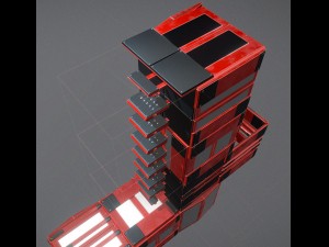sci-fi ladders and stairs red 3D 模型