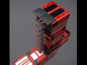 sci-fi ladders and stairs red 3D Model