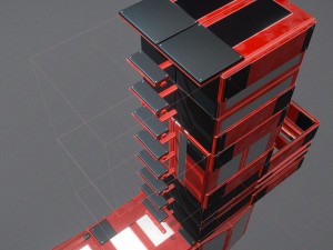 sci-fi ladders and stairs red 3D 模型
