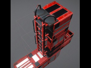 sci-fi ladders and stairs red 3D 模型