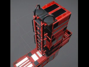 sci-fi ladders and stairs red 3D Model