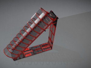 sci-fi ladders and stairs red 3D 模型