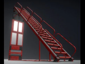 sci-fi ladders and stairs red 3D Model
