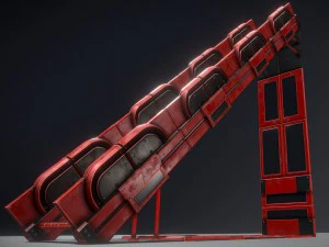sci-fi ladders and stairs red 3D Model
