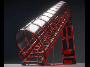 sci-fi ladders and stairs red 3D Model