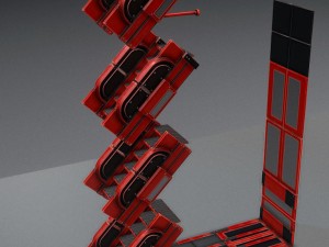 sci-fi ladders and stairs red 3D 模型