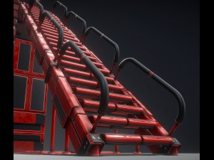 sci-fi ladders and stairs red 3D 模型