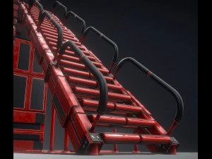 sci-fi ladders and stairs red 3D Model