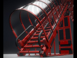 sci-fi ladders and stairs red 3D 模型