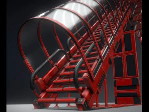 sci-fi ladders and stairs red 3D Model