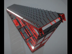 sci-fi ladders and stairs red 3D Model