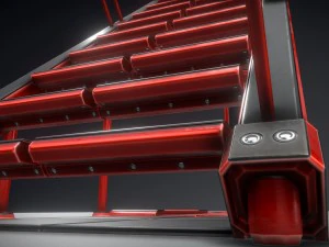sci-fi ladders and stairs red 3D Model