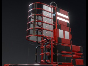 sci-fi ladders and stairs red 3D 模型