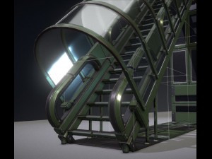 sci-fi ladders and stairs green 3D मॉडल