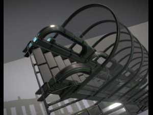 sci-fi ladders and stairs green 3D मॉडल