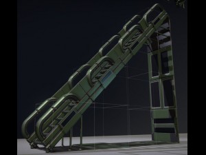 sci-fi ladders and stairs green 3D मॉडल