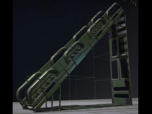 sci-fi ladders and stairs green 3D Model
