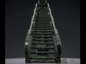sci-fi ladders and stairs green 3D Model