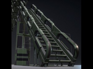 sci-fi ladders and stairs green 3D मॉडल