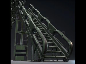 sci-fi ladders and stairs green 3D Model