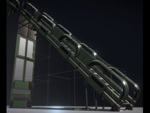 sci-fi ladders and stairs green 3D मॉडल
