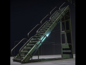 sci-fi ladders and stairs green 3D मॉडल