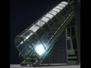 sci-fi ladders and stairs green 3D Model