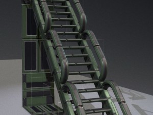 sci-fi ladders and stairs green 3D मॉडल