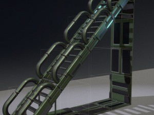 sci-fi ladders and stairs green 3D मॉडल