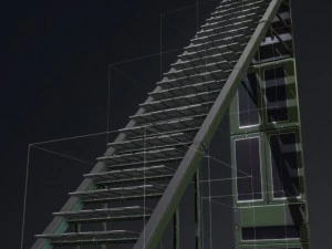 sci-fi ladders and stairs green 3D Model