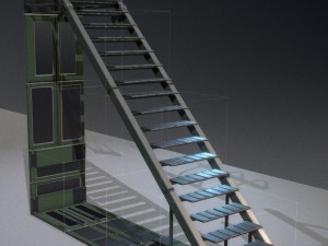 sci-fi ladders and stairs green 3D मॉडल