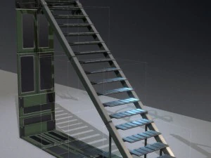 sci-fi ladders and stairs green 3D Model