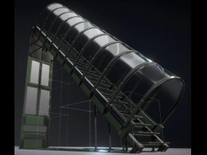 sci-fi ladders and stairs green 3D Model