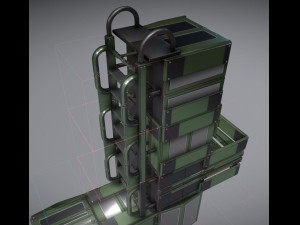 sci-fi ladders and stairs green 3D मॉडल