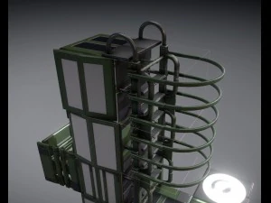 sci-fi ladders and stairs green 3D Model