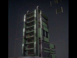 sci-fi ladders and stairs green 3D मॉडल