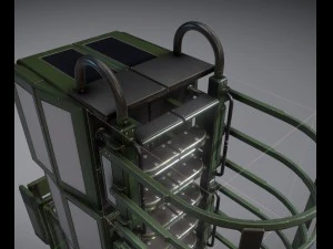 sci-fi ladders and stairs green 3D Model