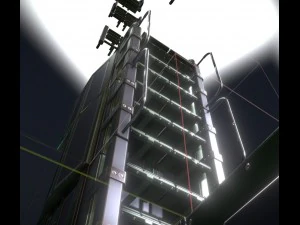 sci-fi ladders and stairs green 3D Model
