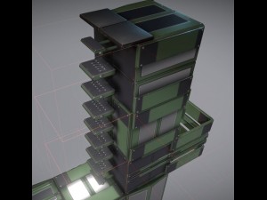 sci-fi ladders and stairs green 3D मॉडल
