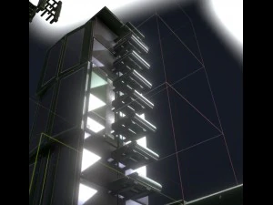 sci-fi ladders and stairs green 3D Model