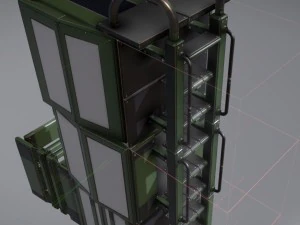 sci-fi ladders and stairs green 3D Model
