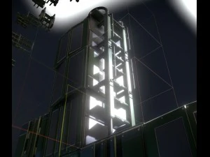 sci-fi ladders and stairs green 3D Model