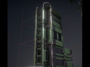 sci-fi ladders and stairs green 3D मॉडल