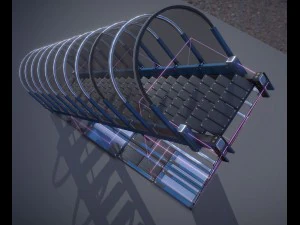 sci-fi ladders and stairs blue 3D Model